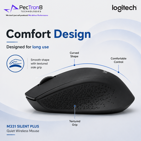 Logitech M331 SILENT PLUS Wireless Mouse – Blue / Black / Red