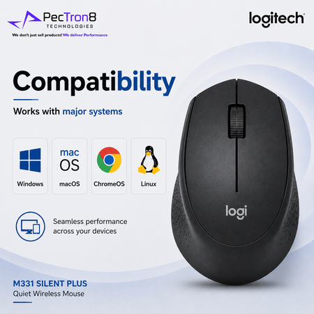 Logitech M331 SILENT PLUS Wireless Mouse – Blue / Black / Red