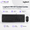 Logitech MK120 Corded Keyboard and Mouse Combo USB Plug & Play