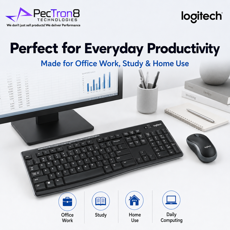 Logitech MK270r 2.4GHz Wireless Keyboard and Mouse Combo, Plug & Play, Full-Size Layout