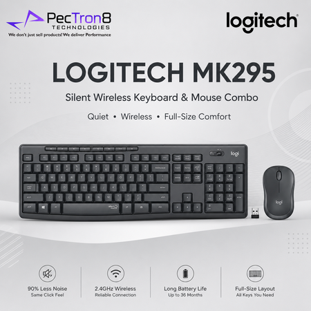 Logitech MK295 SilentTouch Wireless Keyboard Mouse Combo
