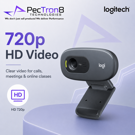 Logitech C270 USB Webcam Dark Grey with Auto Light Correction
