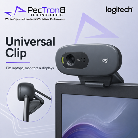 Logitech C270 USB Webcam Dark Grey with Auto Light Correction