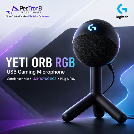 Logitech G Yeti Orb RGB USB Gaming Microphone Black with LIGHTSYNC