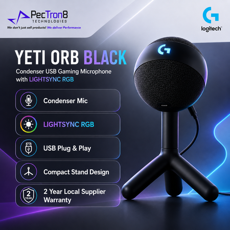Logitech G Yeti Orb RGB USB Gaming Microphone Black with LIGHTSYNC