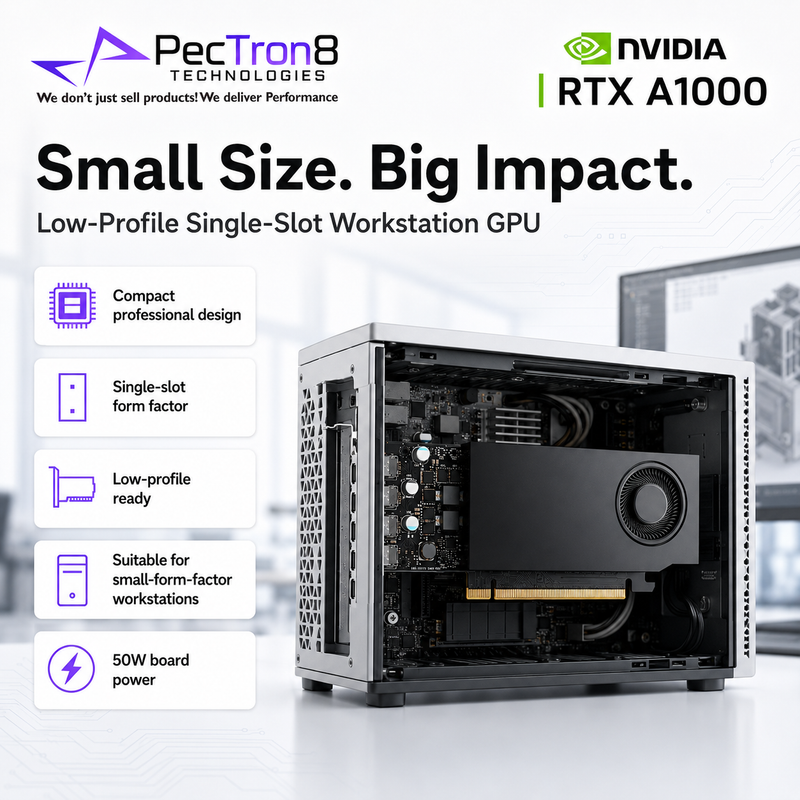 NVIDIA RTX A1000 8GB GDDR6 PCIe Gen4 x8 Workstation Graphics Card