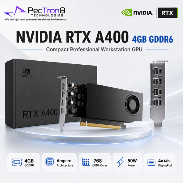 NVIDIA RTX A400 4GB GDDR6 Leadtek Professional GPU 4x mDP 1.4a Single-Slot PCIe 4.0 x8