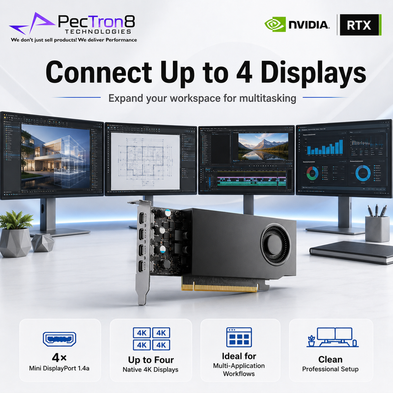 NVIDIA RTX A400 4GB GDDR6 Leadtek Professional GPU 4x mDP 1.4a Single-Slot PCIe 4.0 x8