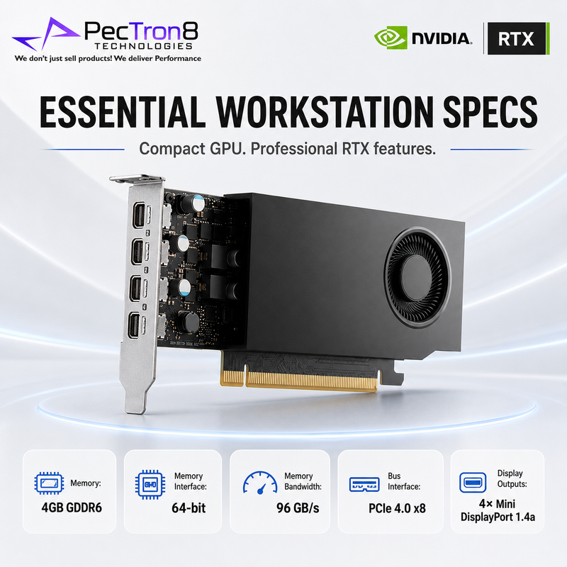 NVIDIA RTX A400 4GB GDDR6 Leadtek Professional GPU 4x mDP 1.4a Single-Slot PCIe 4.0 x8