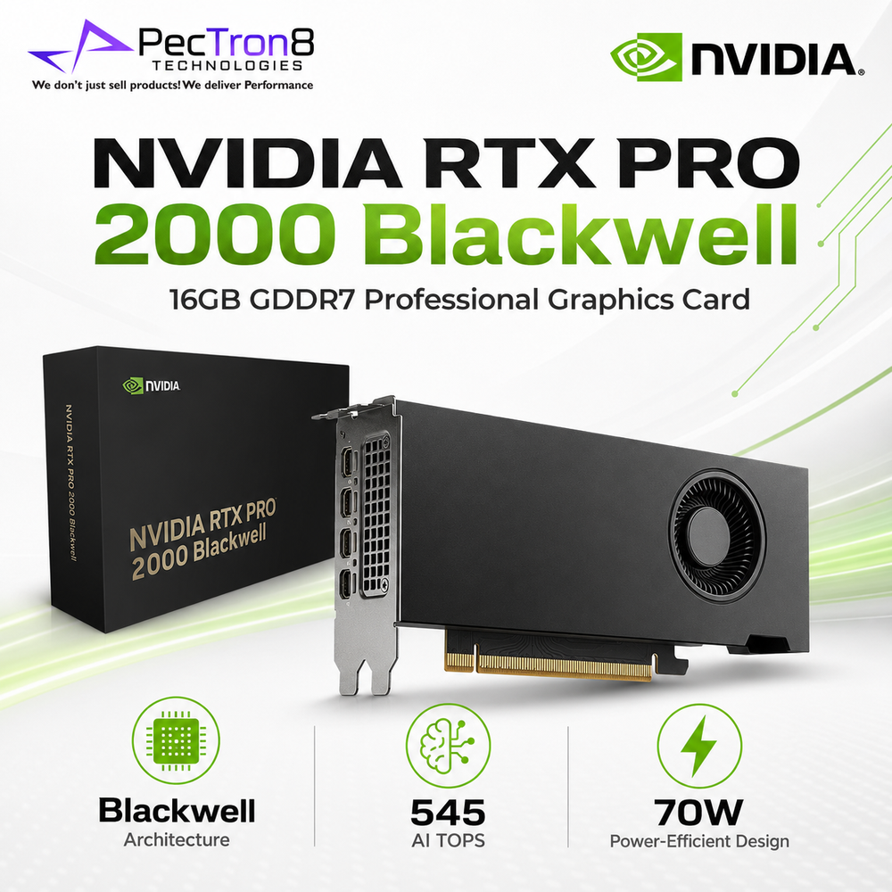 NVIDIA RTX PRO 2000 Blackwell 16GB GDDR7 ECC Workstation Graphics Card