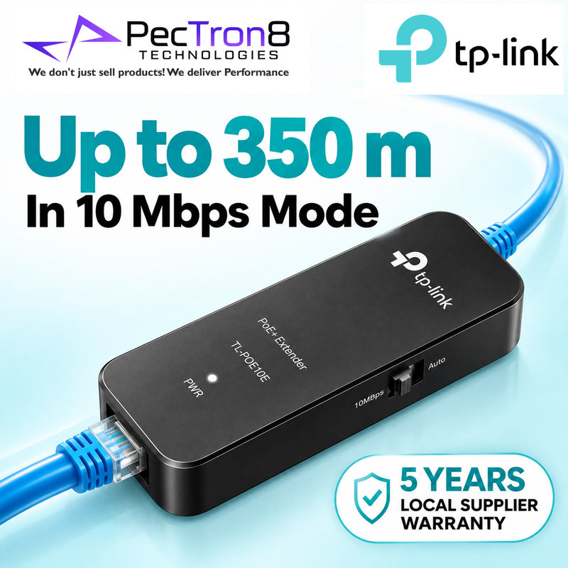 TP-Link Omada POE10E Fast Ethernet PoE+ Extender – IEEE 802.3af/at, 100 m PoE Extension, Plug & Play