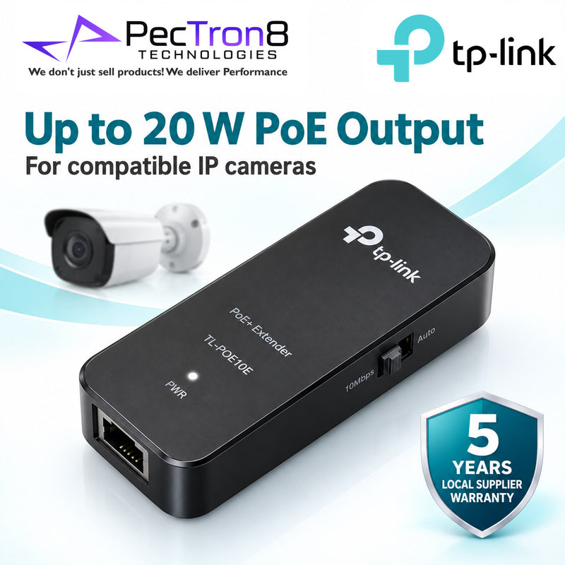 TP-Link Omada POE10E Fast Ethernet PoE+ Extender – IEEE 802.3af/at, 100 m PoE Extension, Plug & Play