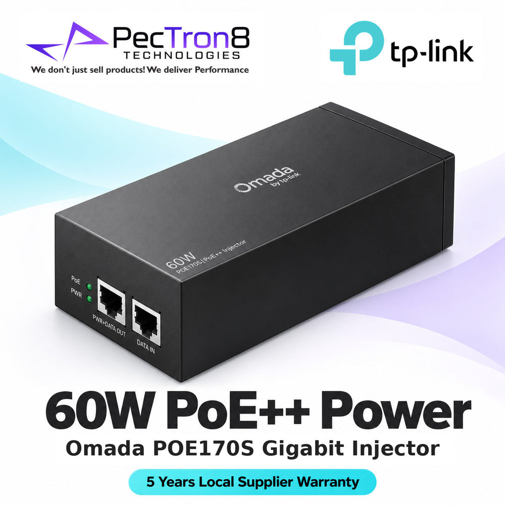 TP-Link Omada POE170S 90W PoE++ Injector Adapter – 10 Gigabit, IEEE 802.3bt, Plug & Play