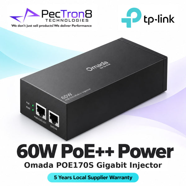 TP-Link Omada POE170S 90W PoE++ Injector Adapter – 10 Gigabit, IEEE 802.3bt, Plug & Play