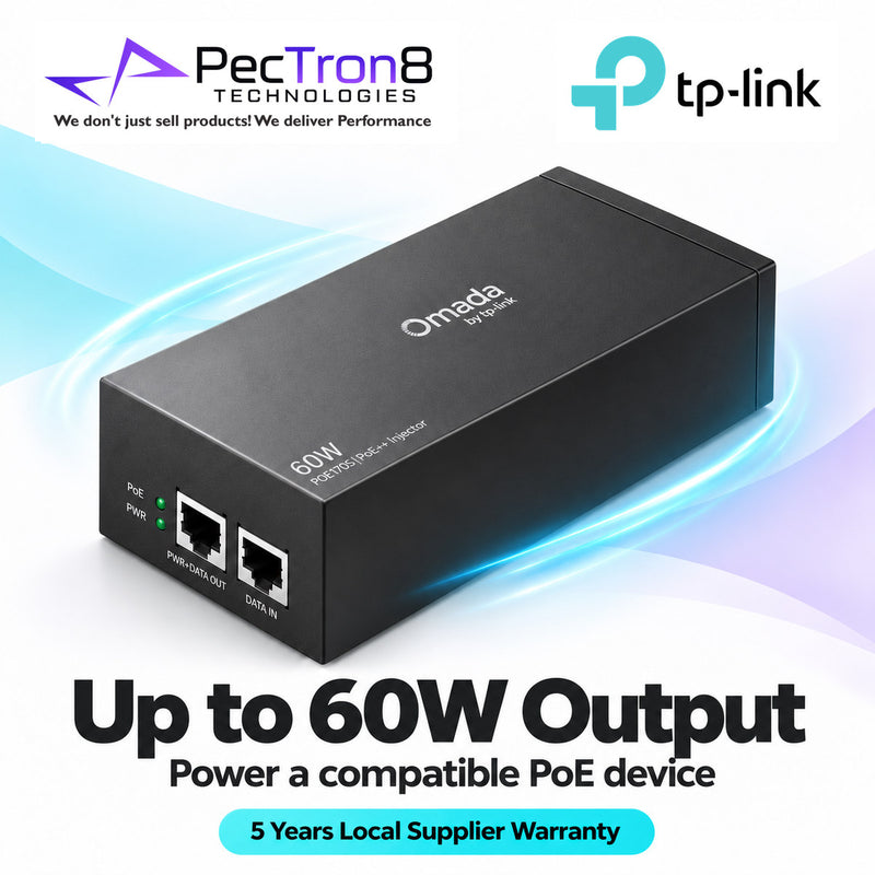 TP-Link Omada POE170S 90W PoE++ Injector Adapter – 10 Gigabit, IEEE 802.3bt, Plug & Play