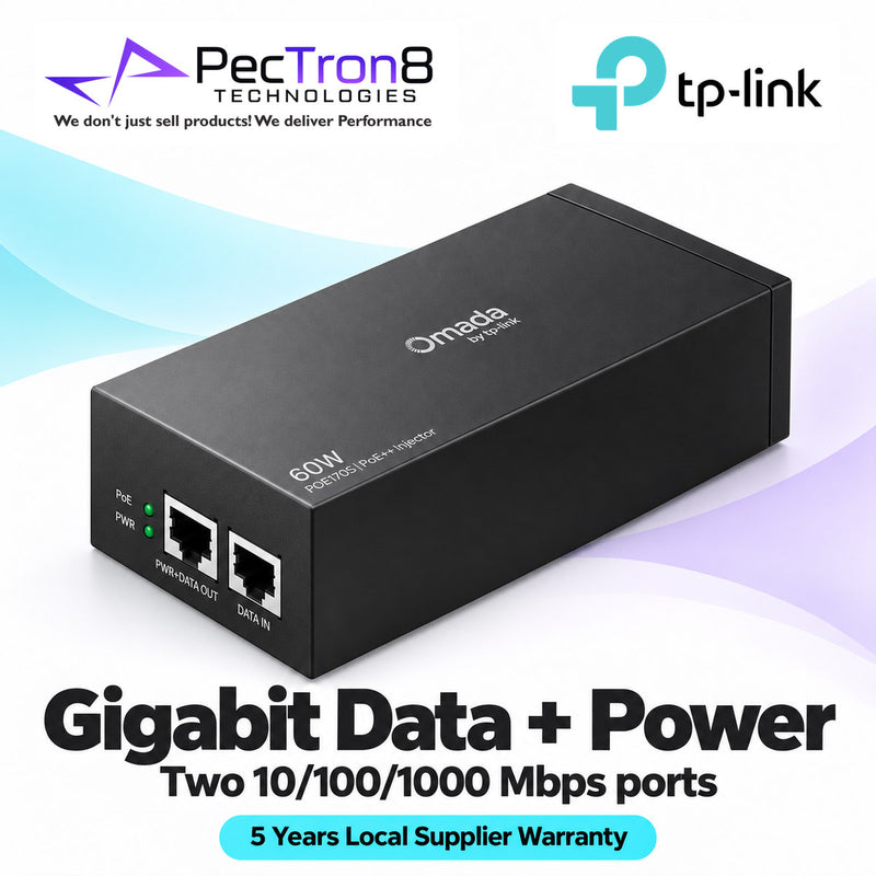 TP-Link Omada POE170S 90W PoE++ Injector Adapter – 10 Gigabit, IEEE 802.3bt, Plug & Play