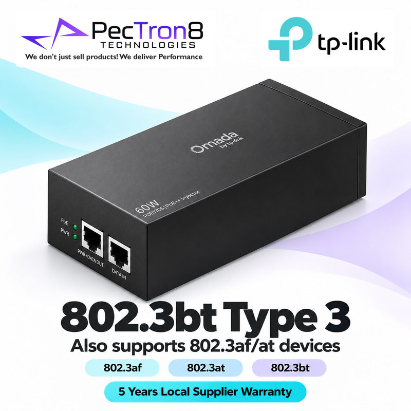 TP-Link Omada POE170S 90W PoE++ Injector Adapter – 10 Gigabit, IEEE 802.3bt, Plug & Play