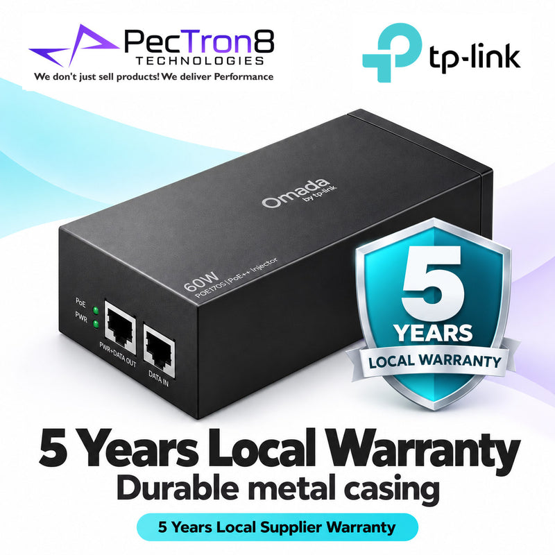 TP-Link Omada POE170S 90W PoE++ Injector Adapter – 10 Gigabit, IEEE 802.3bt, Plug & Play