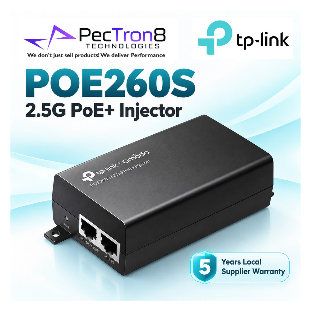 TP-Link Omada POE260S 2.5G PoE+ Injector Adapter – 30W IEEE 802.3at/af, Plug-and-Play, 2.5 Gigabit Ethernet