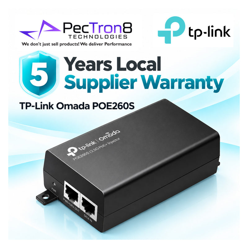 TP-Link Omada POE260S 2.5G PoE+ Injector Adapter – 30W IEEE 802.3at/af, Plug-and-Play, 2.5 Gigabit Ethernet