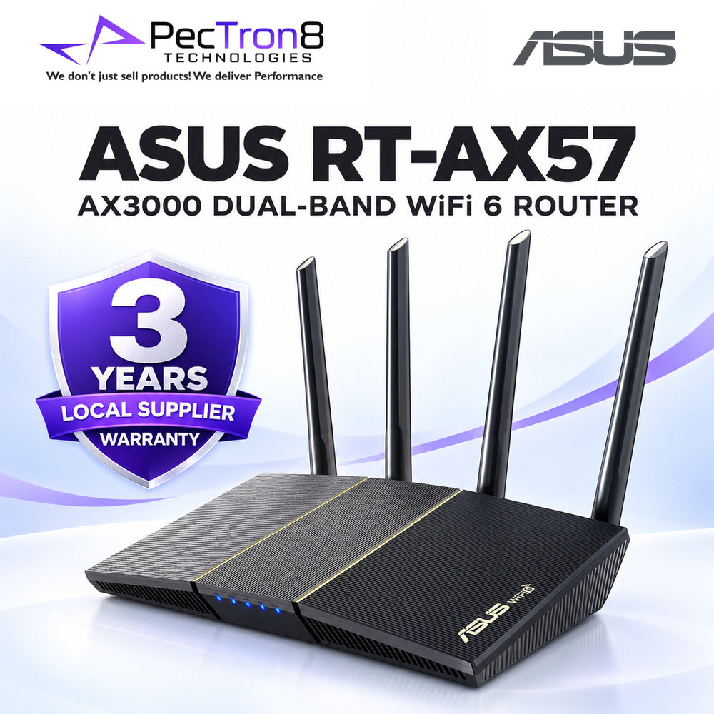 ASUS RT-AX57 AX3000 Dual Band WiFi 6 Router – AiMesh, AiProtection, Gigabit Ethernet, OFDMA, MU-MIMO