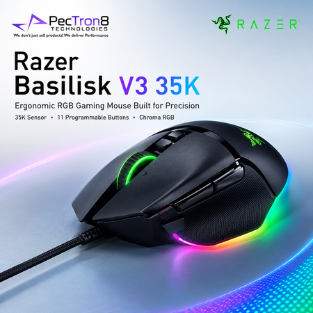 Razer Basilisk V3 35K Precision Wired Gaming Mouse for PC with Chroma RGB