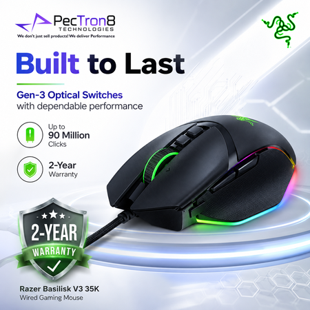 Razer Basilisk V3 35K Precision Wired Gaming Mouse for PC with Chroma RGB
