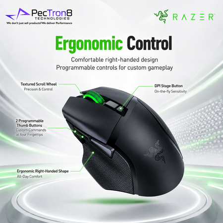 Razer Basilisk V3 X HyperSpeed Black Wireless Gaming Mouse for PC