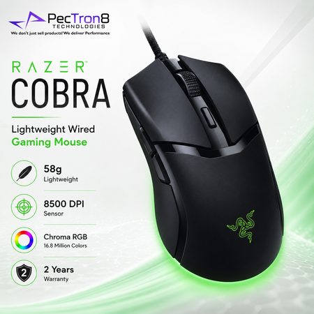 Razer Cobra Lightweight RGB Wired Gaming Mouse for PC – Black