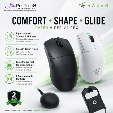 Razer Viper V4 Pro Wireless Esports Gaming Mouse Black / White Edition