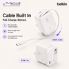 Belkin UltraCharge Portable GaN USB-C Charger 45W / 67W – Retractable Cable