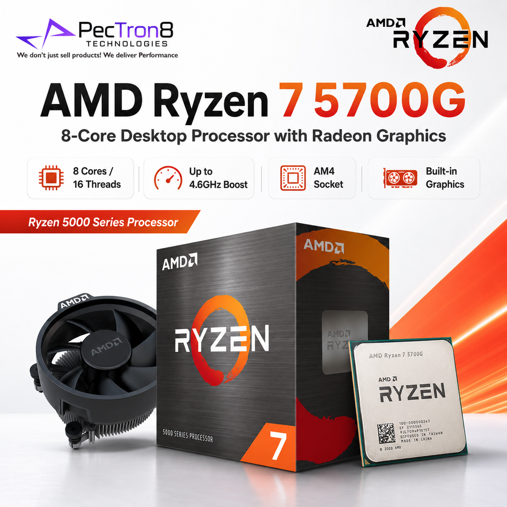 AMD Ryzen 7 5700G AM4 Desktop Processor with Radeon Graphics and Wraith Stealth Cooler