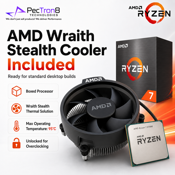 AMD Ryzen 7 5700G AM4 Desktop Processor with Radeon Graphics and Wraith Stealth Cooler