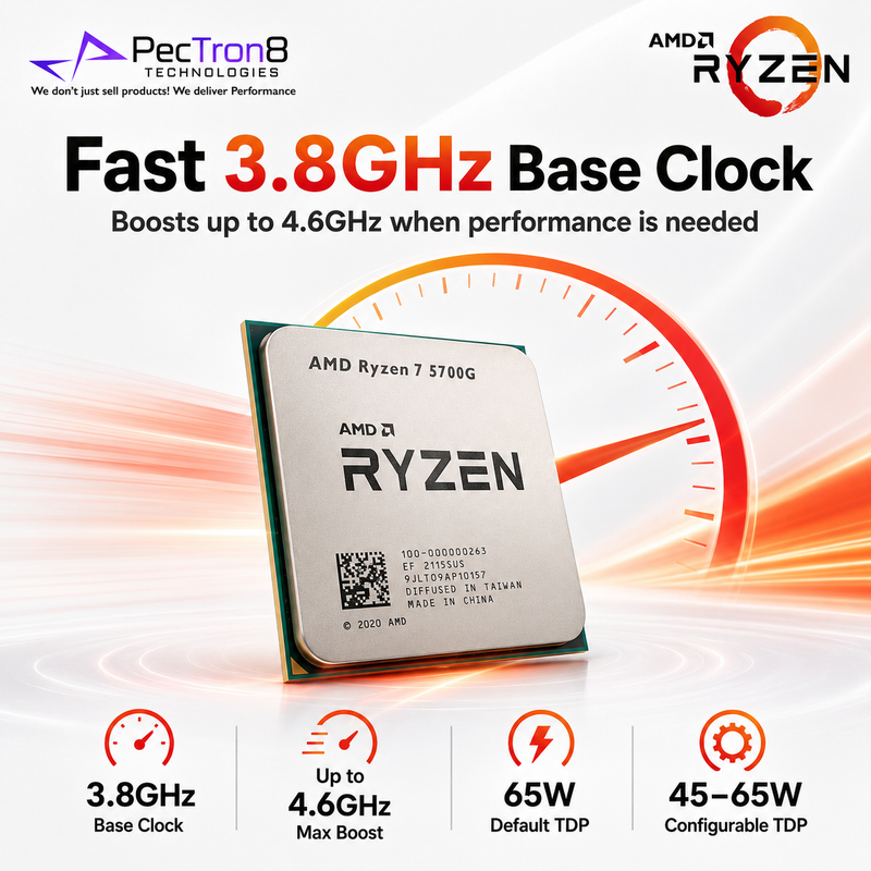 AMD Ryzen 7 5700G AM4 Desktop Processor with Radeon Graphics and Wraith Stealth Cooler