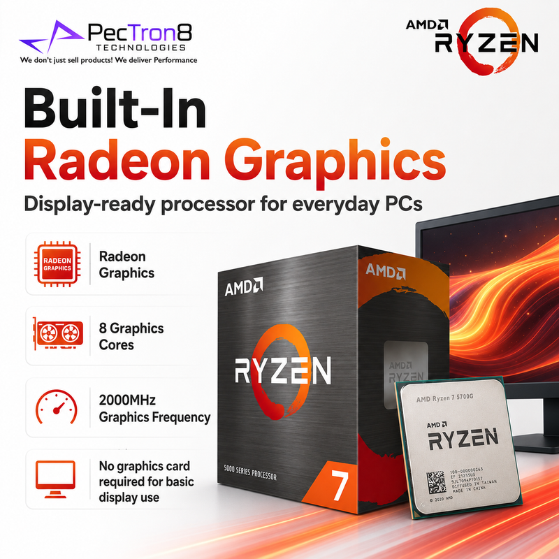 AMD Ryzen 7 5700G AM4 Desktop Processor with Radeon Graphics and Wraith Stealth Cooler