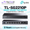 TP-Link Omada SG2210P 10-Port Gigabit Smart Switch with 8-Port PoE+, 2× Gigabit SFP, 61W PoE Budget, Omada SDN