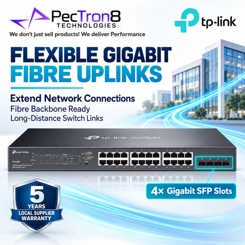TP-Link Omada SG2428P 28-Port Gigabit L2+ Managed PoE+ Switch – 24× PoE+, 4× SFP, 250W PoE Budget