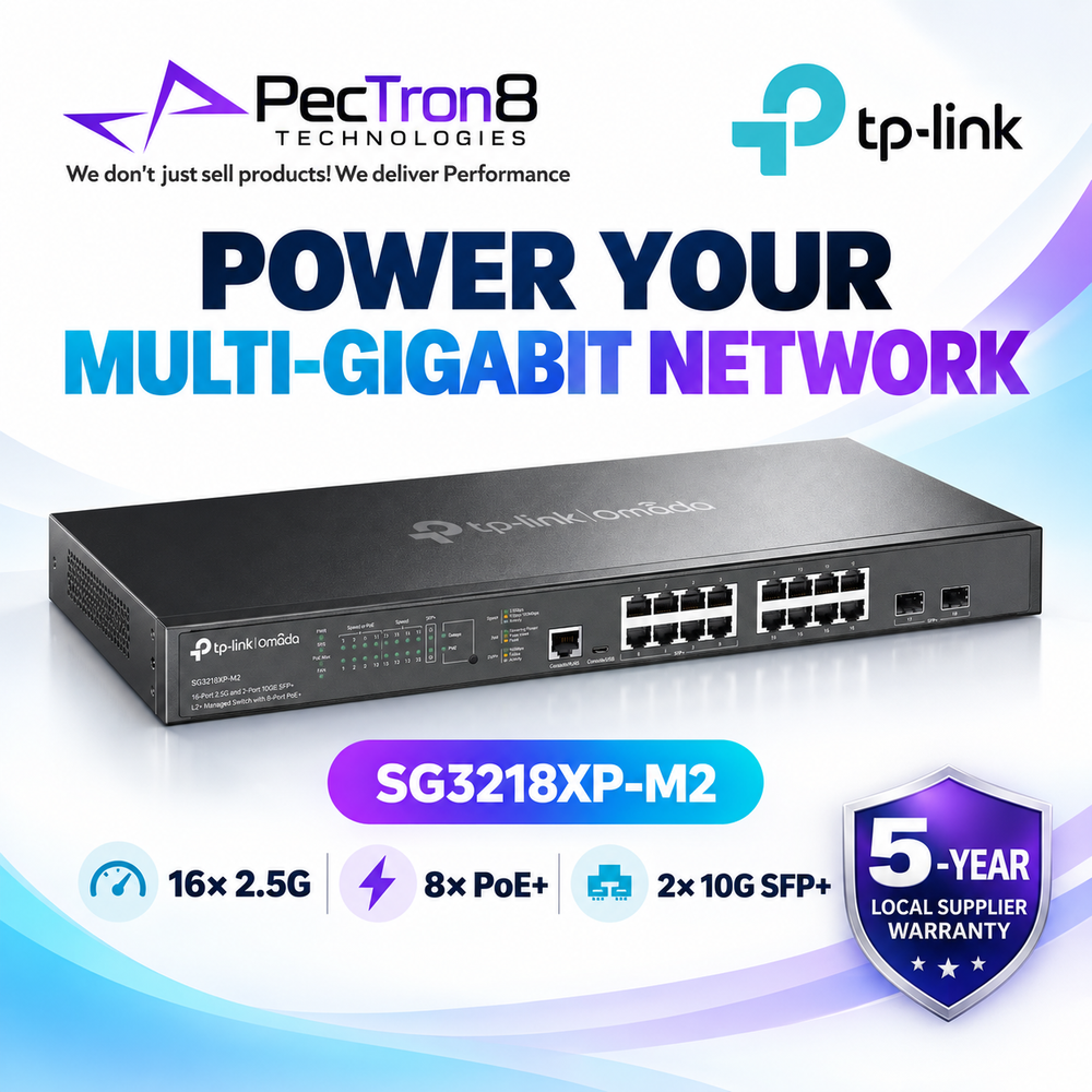 TP-Link Omada SG3218XP-M2 16-Port 2.5G PoE+ Managed Switch with 2 × 10G SFP+ Uplinks, 240W PoE, L2+ SDN