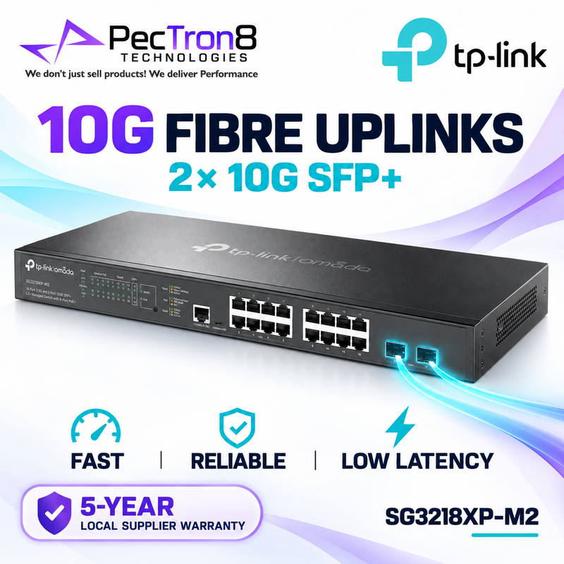 TP-Link Omada SG3218XP-M2 16-Port 2.5G PoE+ Managed Switch with 2 × 10G SFP+ Uplinks, 240W PoE, L2+ SDN