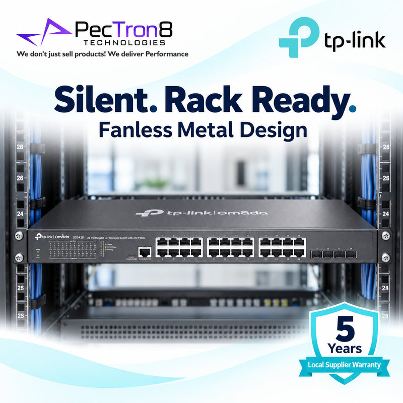TP-Link Omada SG3428 24-Port Gigabit L2+ Managed Switch with 4 SFP Slots, Omada SDN Cloud Management, Static Routing