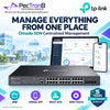 TP-Link Omada SG3428MP 28-Port Gigabit L2+ Managed PoE+ Switch – 24 PoE+ Ports, 4 SFP Slots, 384 W PoE Budget, Omada SDN