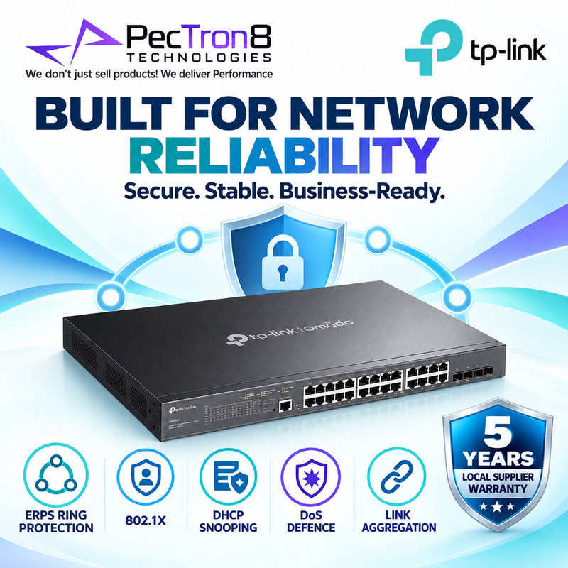 TP-Link Omada SG3428MP 28-Port Gigabit L2+ Managed PoE+ Switch – 24 PoE+ Ports, 4 SFP Slots, 384 W PoE Budget, Omada SDN