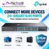 TP-Link Omada SG3428X 24-Port Gigabit L2+ Managed Switch with 4×10G SFP+ Slots, Omada SDN, Static Routing, IPv6