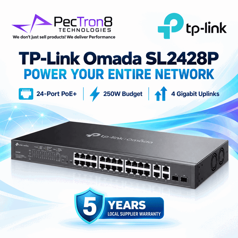 TP-Link Omada SL2428P 24-Port Smart PoE+ Switch with 4 Gigabit Uplink Ports, 250 W PoE Budget, Omada SDN Cloud Management