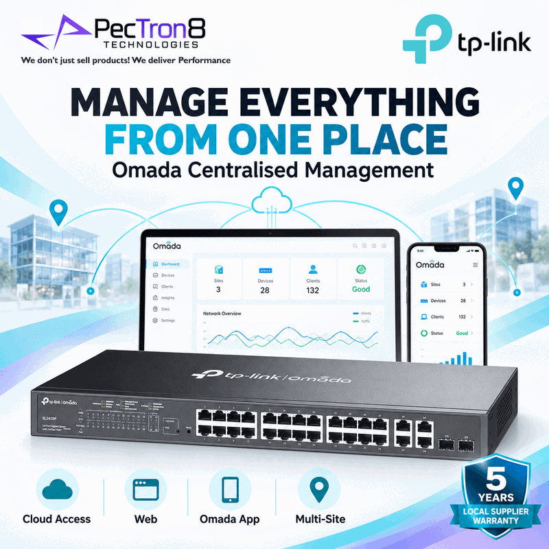 TP-Link Omada SL2428P 24-Port Smart PoE+ Switch with 4 Gigabit Uplink Ports, 250 W PoE Budget, Omada SDN Cloud Management