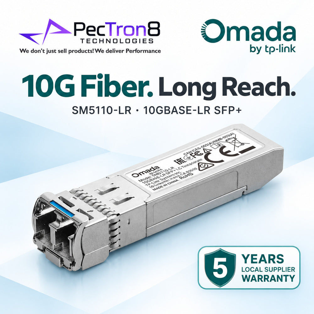 TP-Link Omada SM5110-LR 10GBase-LR SFP+ LC Transceiver – 10Gbps Single-Mode Fiber Module, 10km Reach