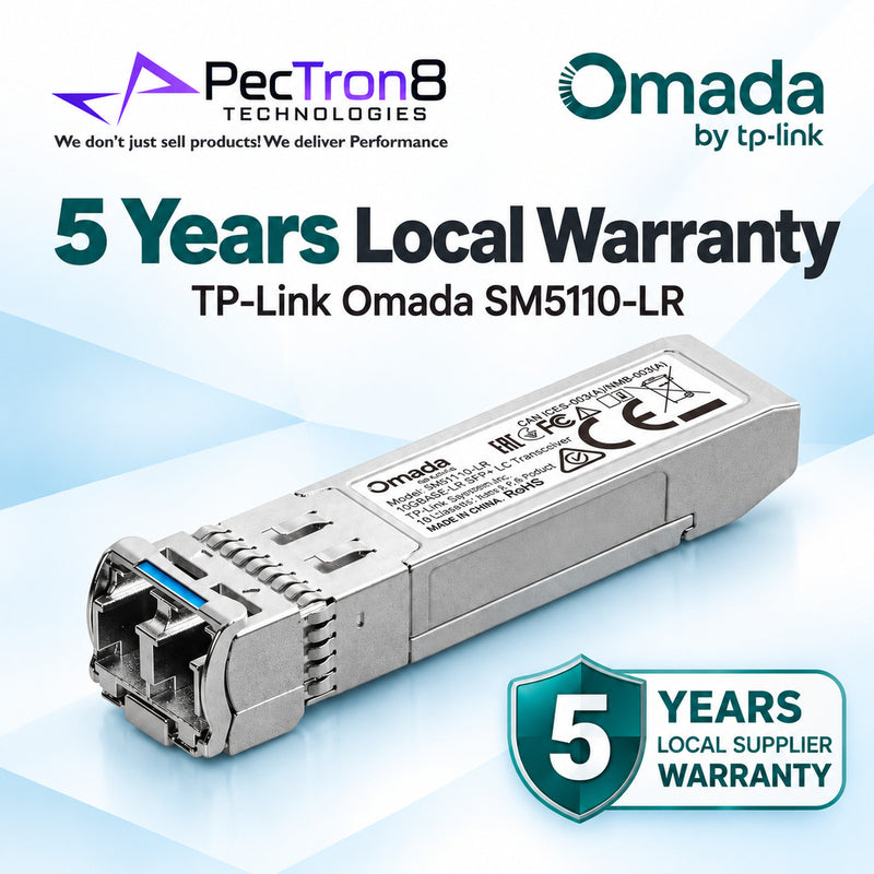 TP-Link Omada SM5110-LR 10GBase-LR SFP+ LC Transceiver – 10Gbps Single-Mode Fiber Module, 10km Reach