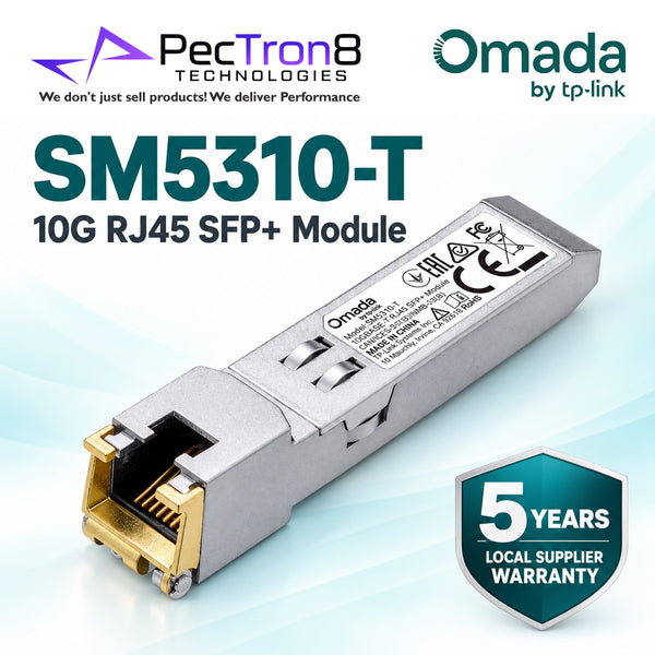TP-Link Omada SM5310-T 10GBASE-T RJ45 SFP+ Module – 10G Copper Transceiver, Multi-Gig Ethernet, Hot Swappable