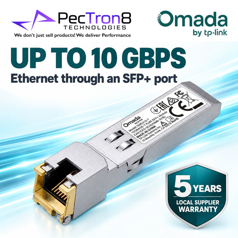 TP-Link Omada SM5310-T 10GBASE-T RJ45 SFP+ Module – 10G Copper Transceiver, Multi-Gig Ethernet, Hot Swappable