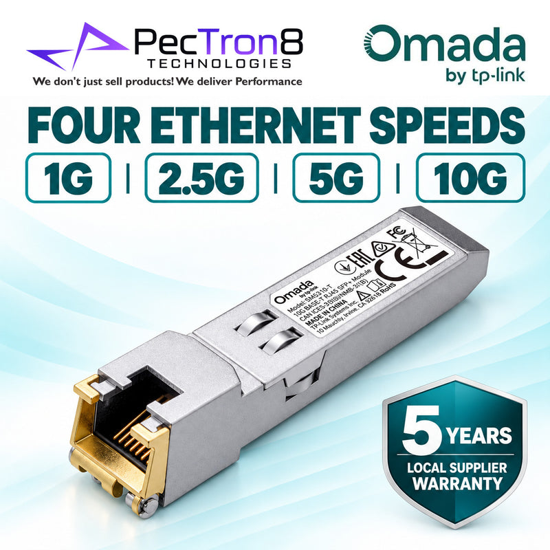 TP-Link Omada SM5310-T 10GBASE-T RJ45 SFP+ Module – 10G Copper Transceiver, Multi-Gig Ethernet, Hot Swappable